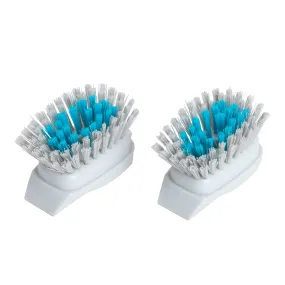 Replacement Brush Head with Built-In Scraper for Soap Dispensing Dish Wand