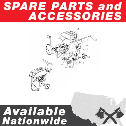 Replacement Wheel for Electric Floor Scraper Tile Stripper TSCP8 (1510-00009-4)