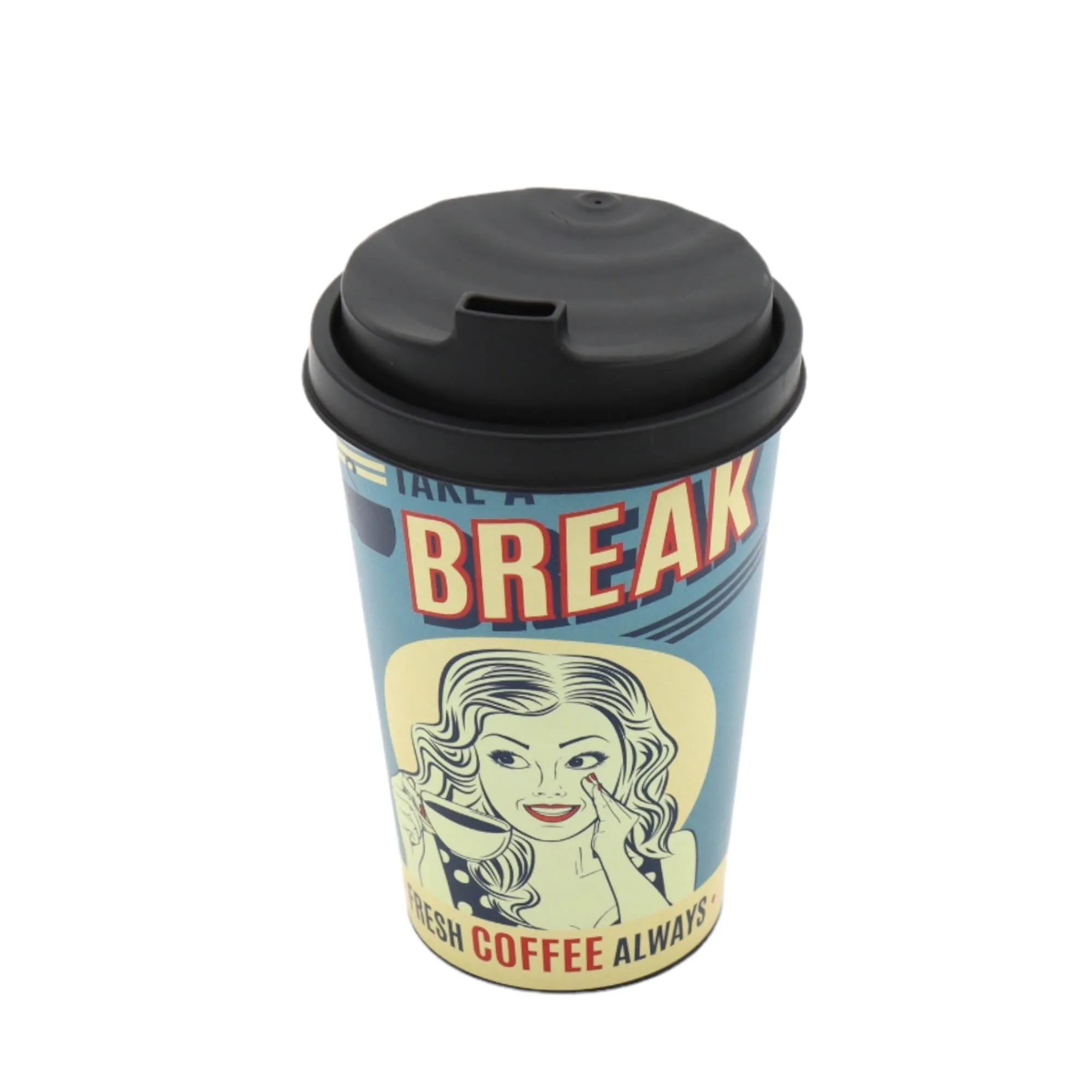 Reusable Takeaway Coffee Cup 340ml Take a Break Design