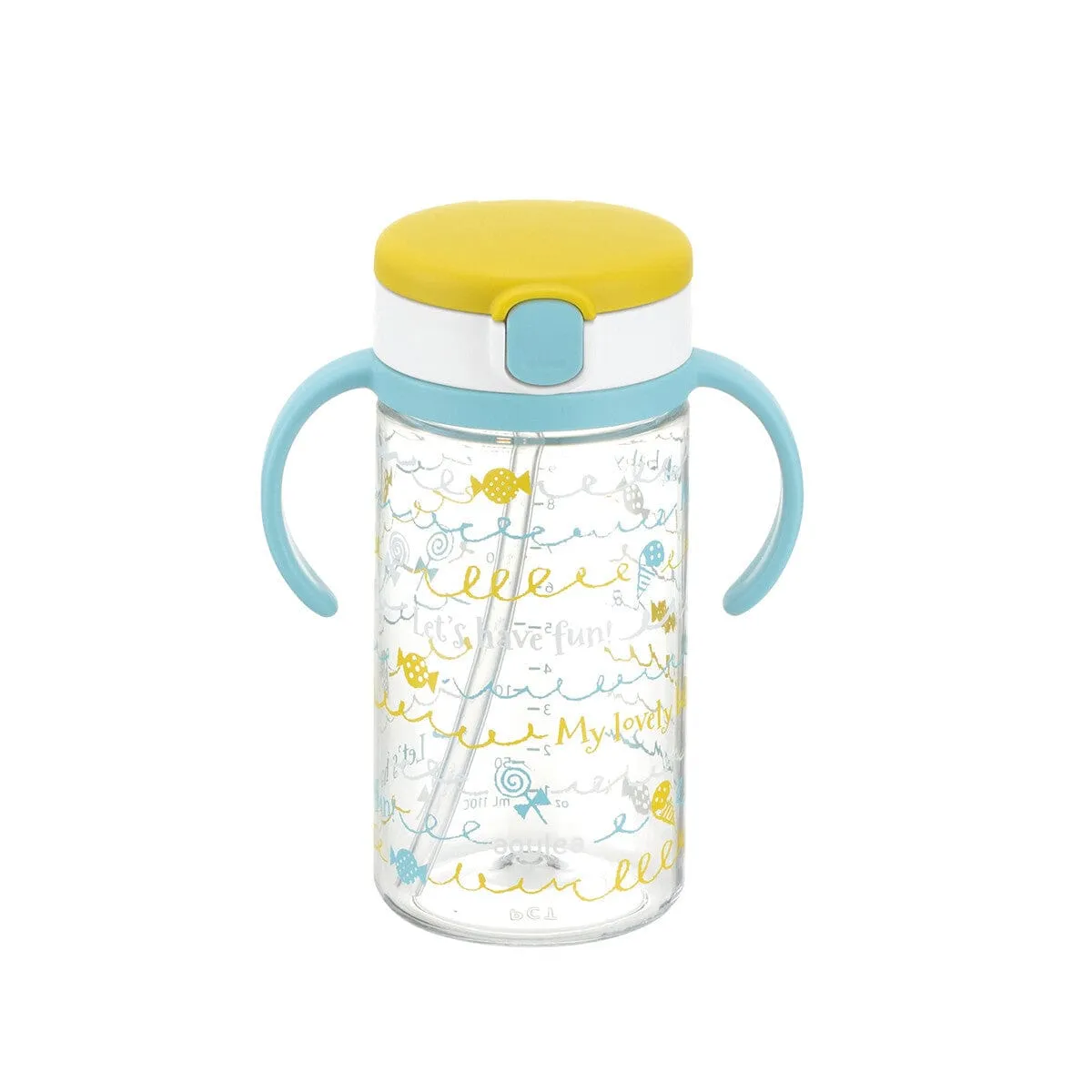 Richell - Aqulea Clear Tritan Sippy Straw Baby Water Bottle Mug