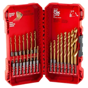 SHOCKWAVE Impact Duty™ RED HELIX™ Titanium Drill Bit Set – 23PC