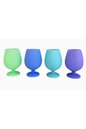 Silicone Wine Glass Set of 4 - SHORT Marine