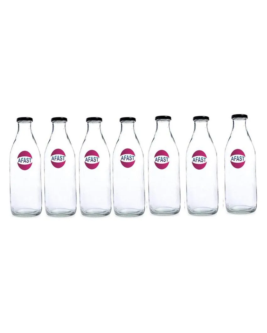 Sleek Clear Glass Water and Milk Serving Bottle Medium Sized for Home or Office | 500 ML | 3 x 8 inches