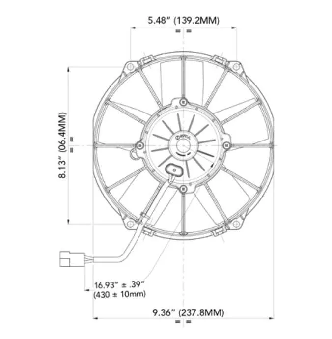 SPAL Electric Fan (9" - Pusher Style - High Performance - 767 CFM) 30102053