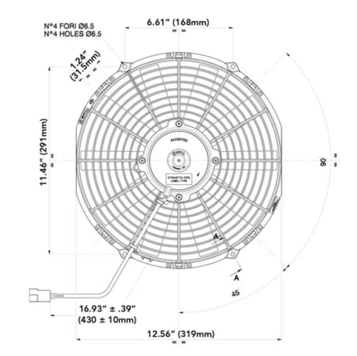 SPAL Electric Radiator Fan (12" - Puller Style - Low Profile - 861 CFM) 30100375