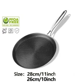 Stainless Steel Frying Pan Nonstick Anti-scald Handle Frying Pan