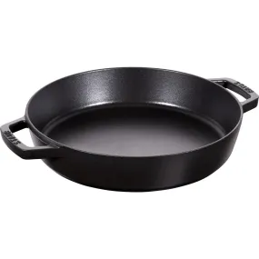 Staub Cast Iron Frying Pan With Two Handles - 26 Cm, Black