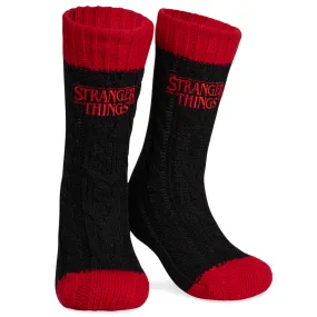 Stranger Things Fluffy Socks for Women and Teenagers - Black & Red