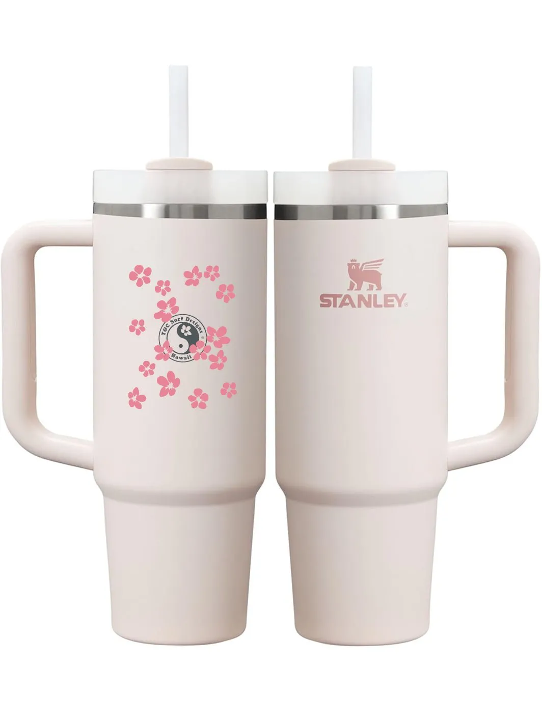 T&C Surf 40 oz Plum Blossom Stanley Quencher H2.0 Flowstate™ Tumbler