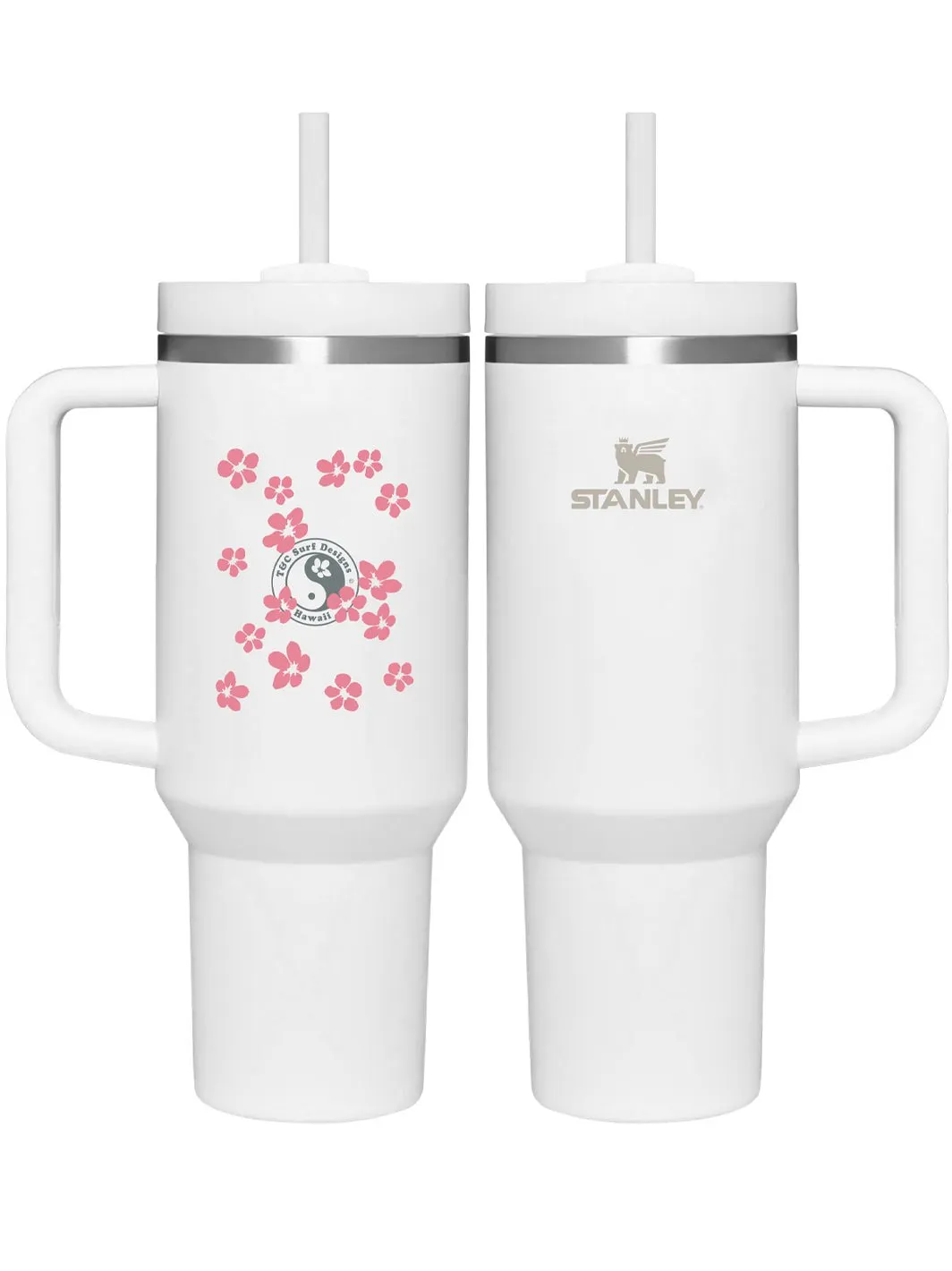 T&C Surf 40 oz Plum Blossom Stanley Quencher H2.0 Flowstate™ Tumbler