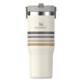 The 30oz IceFlow Flip Straw Tumbler in Cream Ash Stripe