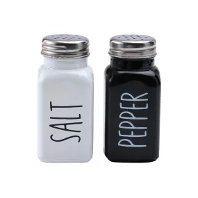 The Better Home Glass Salt and Pepper Shaker Set | Set of 2 Shaker | White and Black | Glass | Salt and Pepper Dispenser Sprinkler Bottle (Pack of 10)