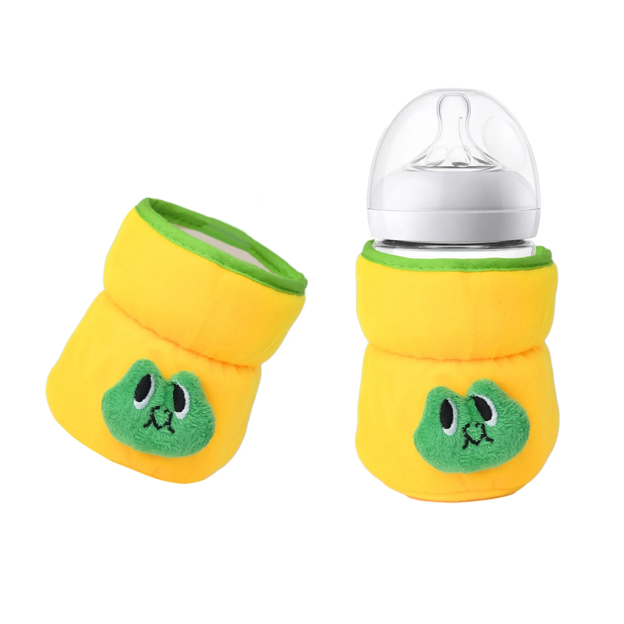 THE LITTLE LOOKERS Bottle Cover for Philips Avent/Wide Neck Feeders Soft Plush Stretchable Baby Feeding Bottle Cover with Easy to Hold Strap