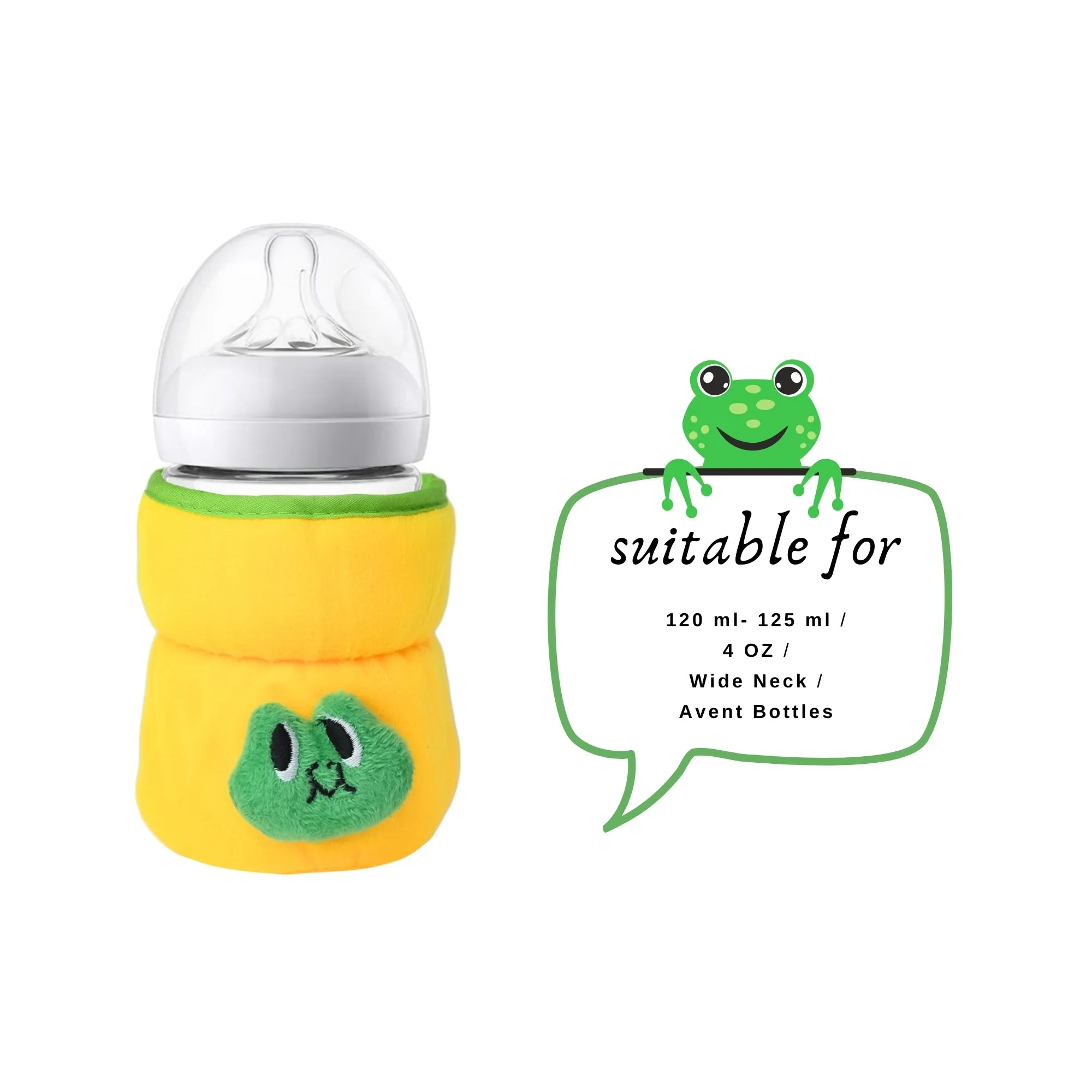 THE LITTLE LOOKERS Bottle Cover for Philips Avent/Wide Neck Feeders Soft Plush Stretchable Baby Feeding Bottle Cover with Easy to Hold Strap