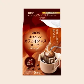 UCC Drip Coffee Delicious Deep Flavor Decaf Single Serve - 8 Bags - Non-Caffeine Caffeineless