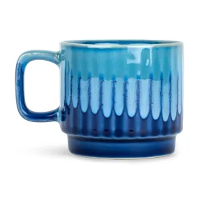 USHA SHRIRAM Ceramic Tea Coffee Cup with Handles (200 ml x 2) | | Microwave Safe Tea Coffee Mugs for Home Office | Glossy Finish | Ceramic Mug for Gift | Gifting Mug Set (Pack of 2- Royal Blue)