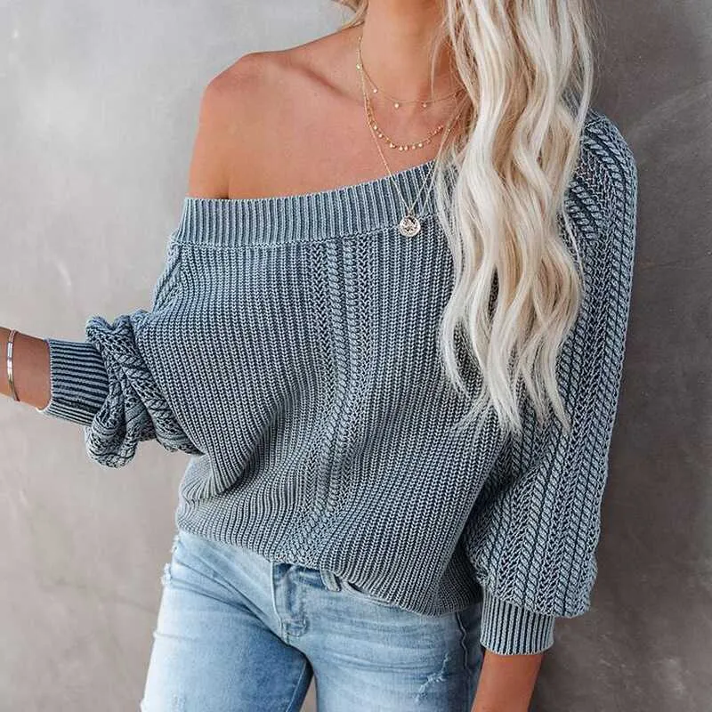 V-Neck Lantern Sleeve Sweater