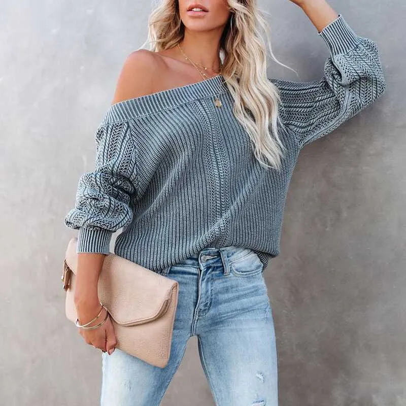 V-Neck Lantern Sleeve Sweater