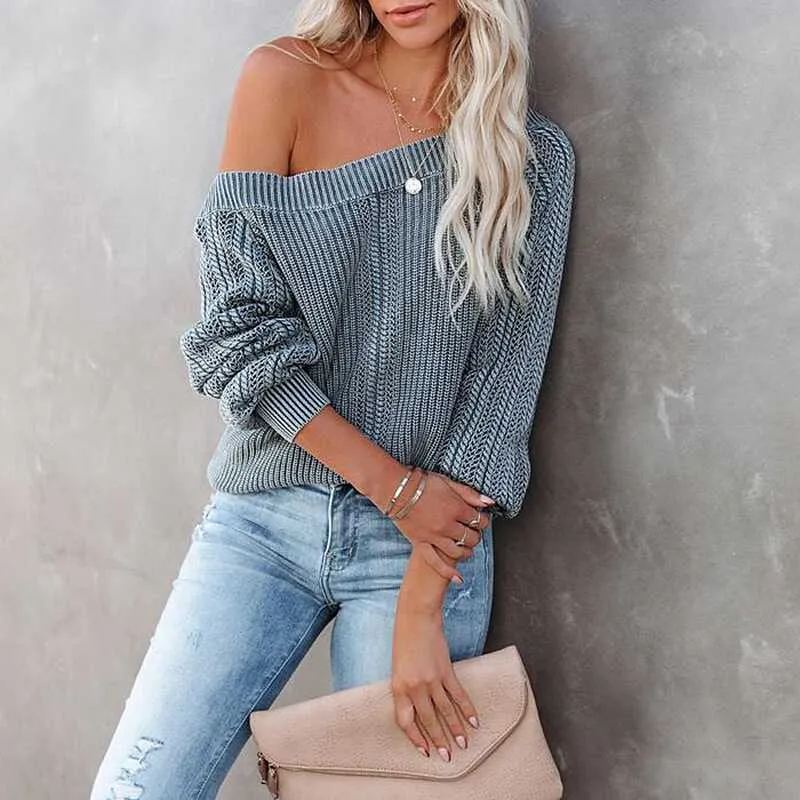 V-Neck Lantern Sleeve Sweater