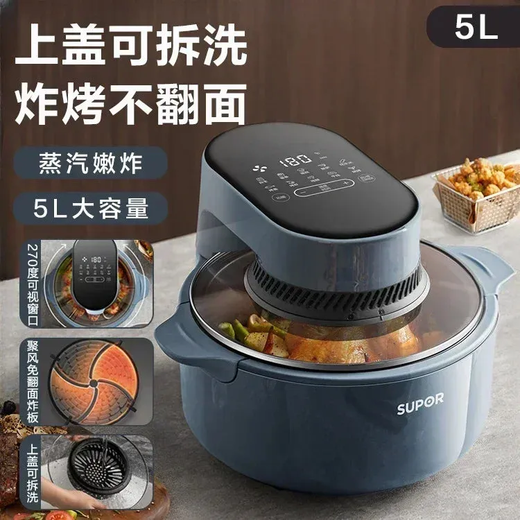 Visible air fryer 5L large capacity oil-free steam fryer intelligent household air fryer  airfryer machine