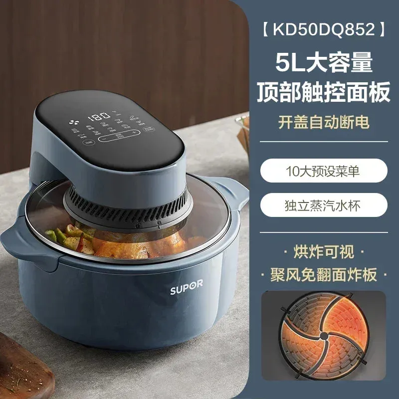 Visible air fryer 5L large capacity oil-free steam fryer intelligent household air fryer  airfryer machine