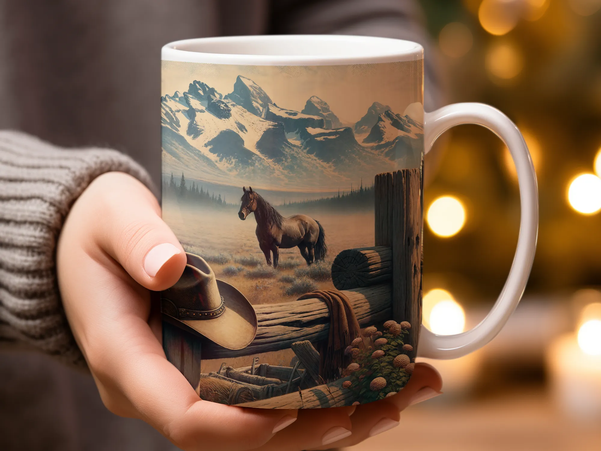 Western Style Horse Ranch Coffee Mug, Personalized Western Mug, Cowboy Coffee Cup, Cowgirl Coffee Mug, Western Gift for Her