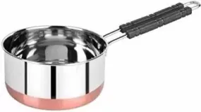 WROPZO 1 Litter CPR Bottom Pan Stainless Steel Copper Bottom Sauce Pan Milk Pan Induction Base 1 Litre Sauce Pot Milk Boiler Cookware with Handle