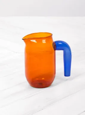 x Jochen Holz Glass Jug Amber & Blue