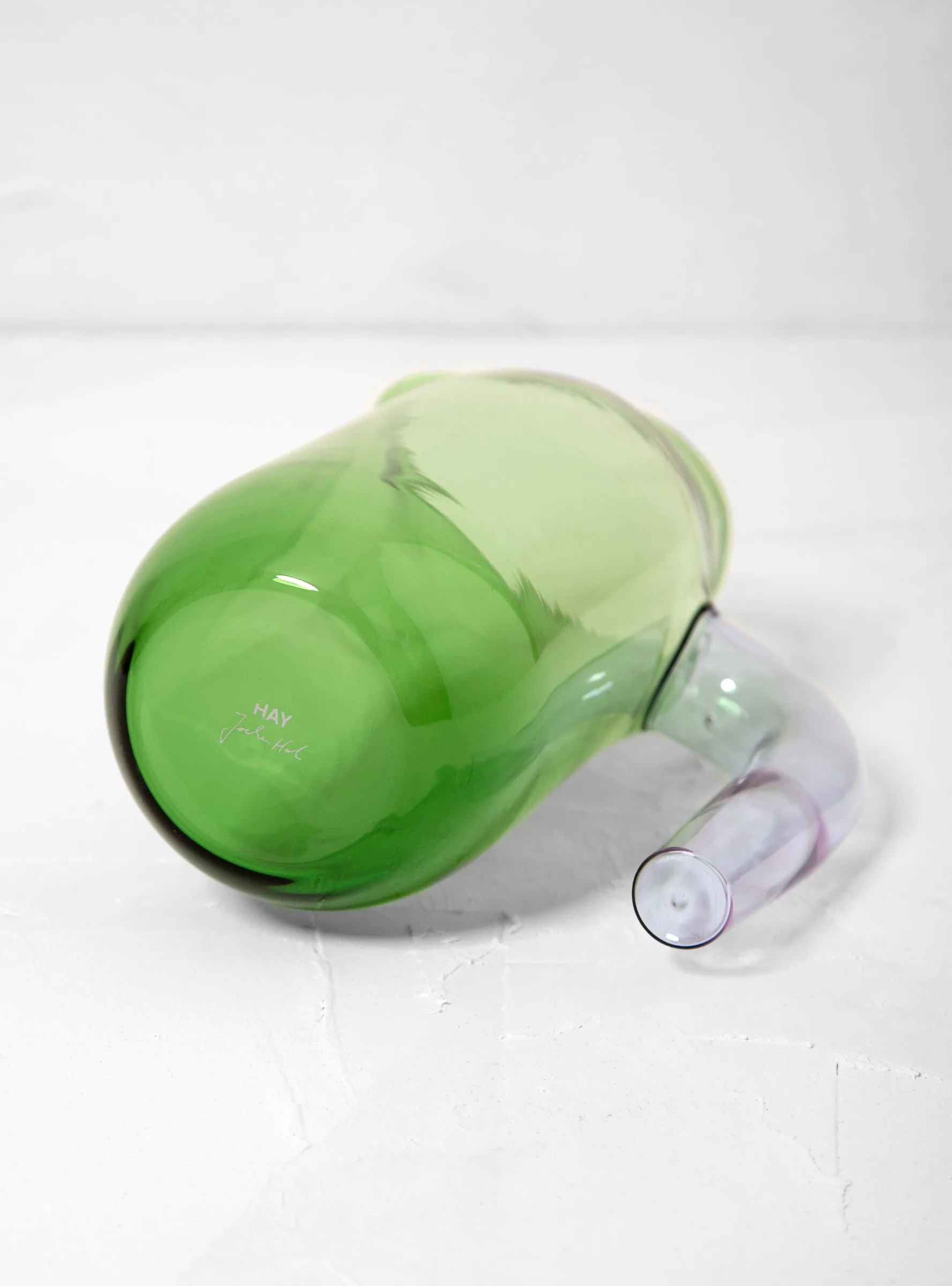 x Jochen Holz Glass Jug Green & Lavender