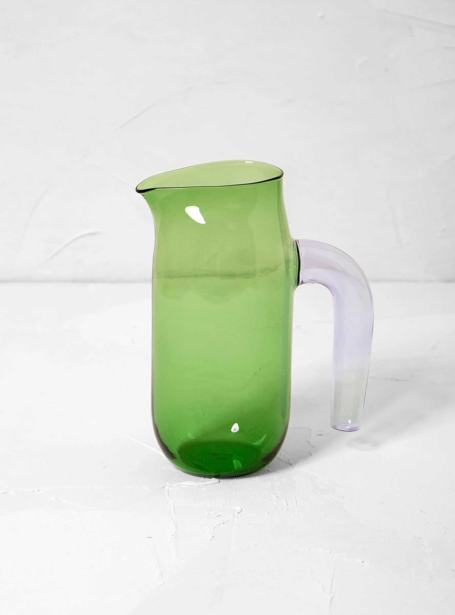 x Jochen Holz Glass Jug Green & Lavender