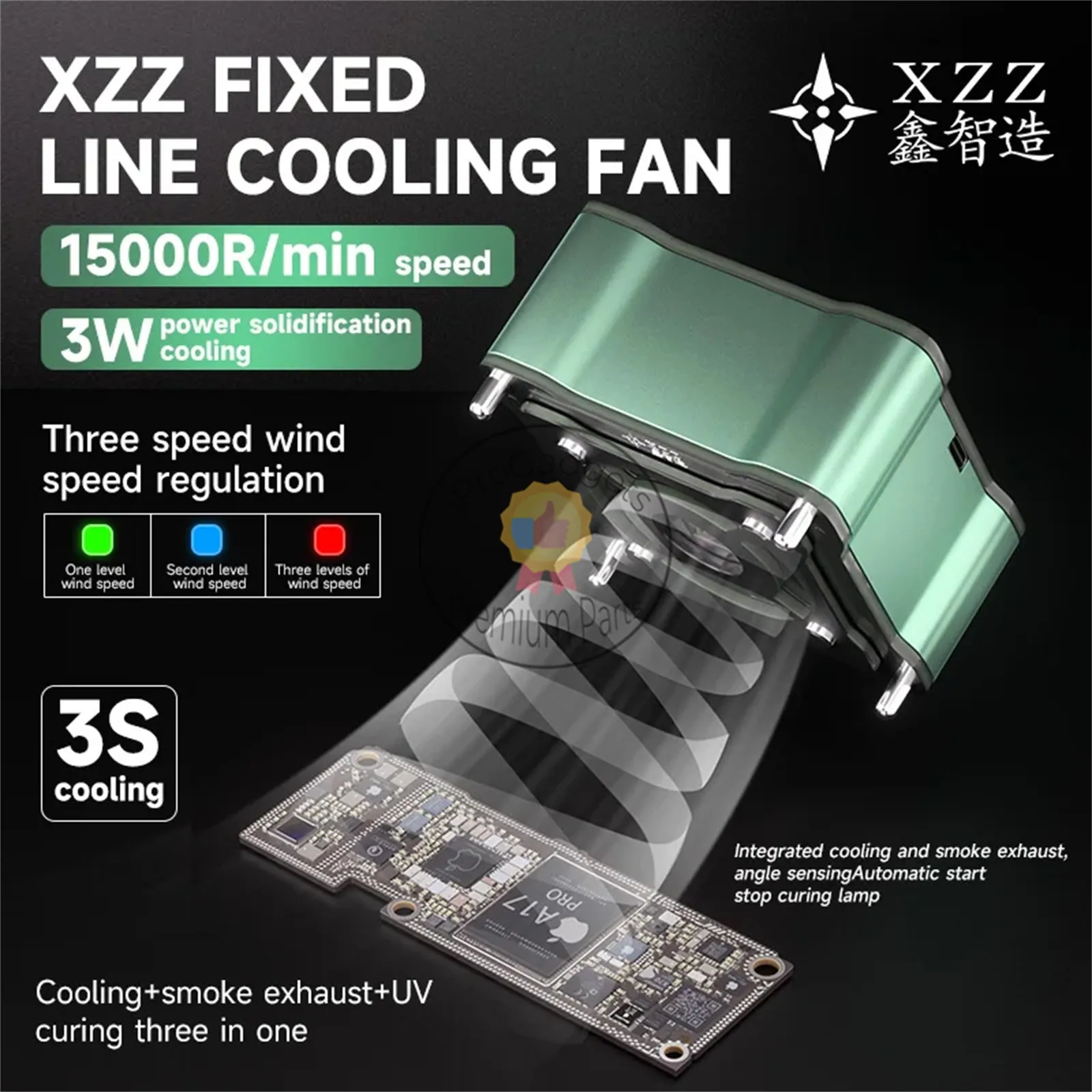 XZZ Quick Heating Dissipation   UV Curing 2 in 1/Fixed Line Cooling Fan/ Mobile PCB Repair Tools/UV Lamp